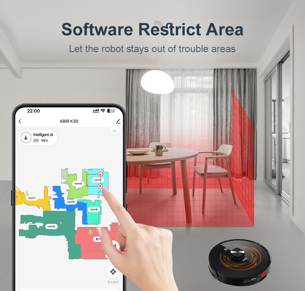 Robot aspirador ABIR K30 — succión de 6500PA - Imagen 6